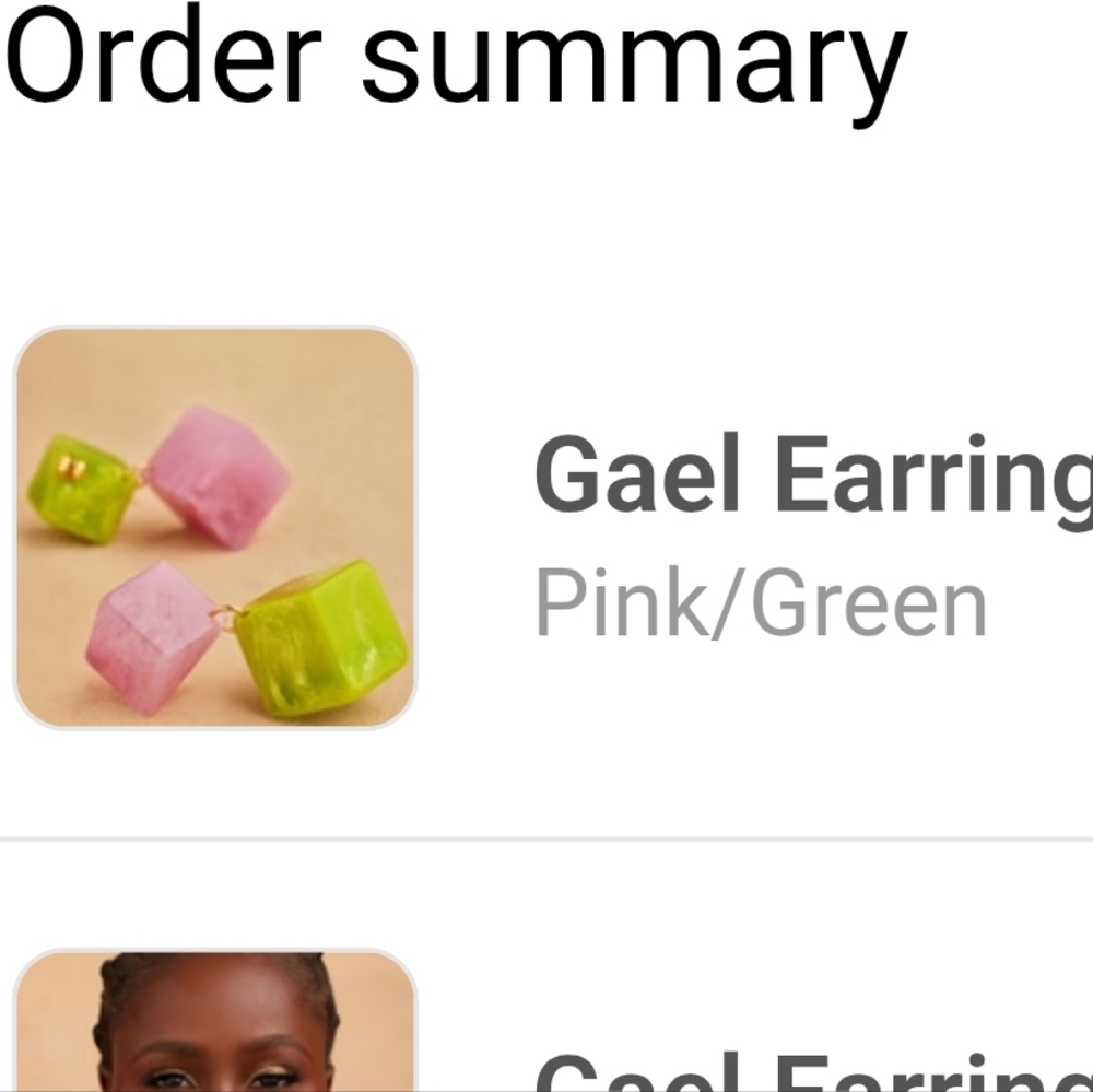 Khoi GAEL Pink and Green Earrings. Brand New With Tag